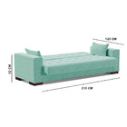 Sofá Cama 02 Lugares Lisboa Suede Azul Turquesa Tana Decor