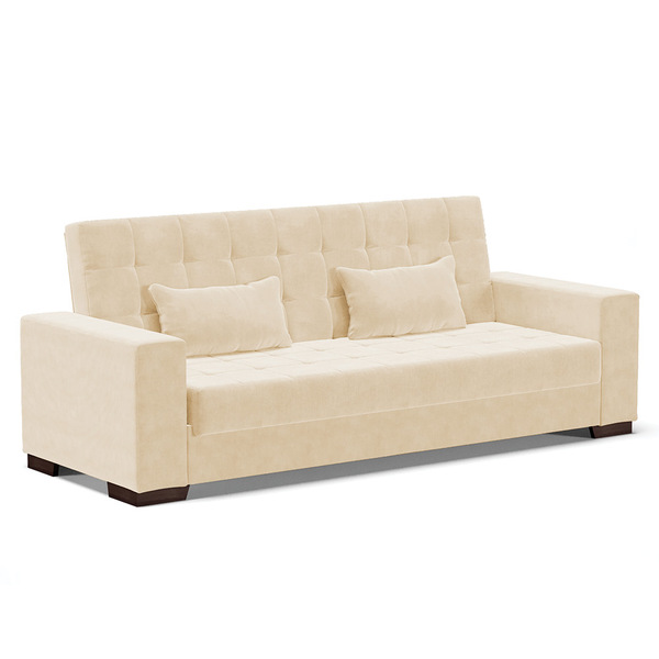 Sofá Cama 02 Lugares Lisboa Suede Bege Pés De Plástico D03 -