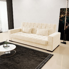 Sofá Cama 02 Lugares Lisboa Suede Bege Pés De Plástico D03 -