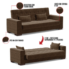 Sofá Cama 02 Lugares Lisboa Suede Pés De Madeira - D'rossi -