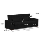 Sofá Cama 02 Lugares Lisboa Veludo Preto Tana Decor