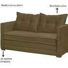 Sofa Cama 02 Lugares Londres Suede Marrom Dmonegatto