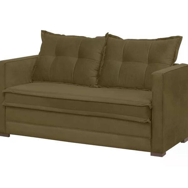 Sofa Cama 02 Lugares Londres Suede Marrom Dmonegatto