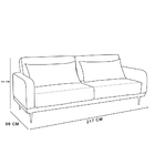 Sofá Cama 03 Lugares Angel Linho Saturno Cinza Pés Tabaco - D