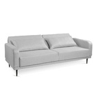 Sofá Cama 03 Lugares Angel Linho Saturno Cinza Pés Tabaco - D