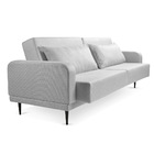 Sofá Cama 03 Lugares Angel Linho Saturno Cinza Pés Tabaco - D