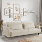 Sofá Cama 03 Lugares Angel Veludo Kaki Pés Tabaco - D'rossi