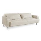 Sofá Cama 03 Lugares Angel Veludo Kaki Pés Tabaco - D'rossi