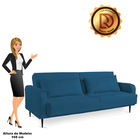 Sofá Cama 03 Lugares Angel Veludo Marinho Pés Tabaco - D'rossi