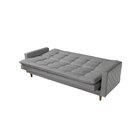 Sofá Cama 03 Lugares Reclinável Cinza Claro