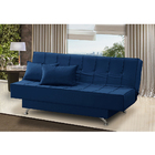 Sofá Cama 1,80m 3 Lugares Barbara Suede Azul Adonai Estofados