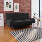 Sofá Cama 1,80m Fabiane Suede Preto  Madelina Decor