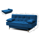 Sofá Cama 1,80m França Suede Azul Adonai Estofados