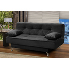 Sofá Cama 1,80m França Suede Preto Adonai Estofados