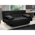 Sofá Cama 1,80m Íris Suede Preto Adonai Estofados