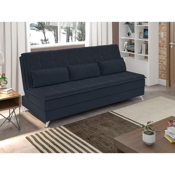 Sofá Cama 1,90m 2 Lugares Suede Veludo Multimóveis Cr45019 Pe