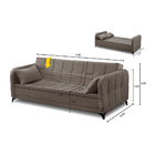 Sofá Cama 1,95m 3 Lugares Betina Suede Cappuccino Adonai Esto