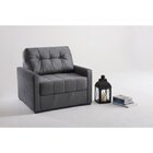 Sofá Cama 100cm Retrátil Reclinável Veludo Cinza Murilo Pés M