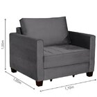 Sofá Cama 1 Lugar Leon  Grafite