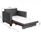 Sofá Cama 1 Lugar Leon  Grafite