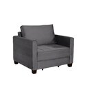 Sofá Cama 1 Lugar Leon  Grafite