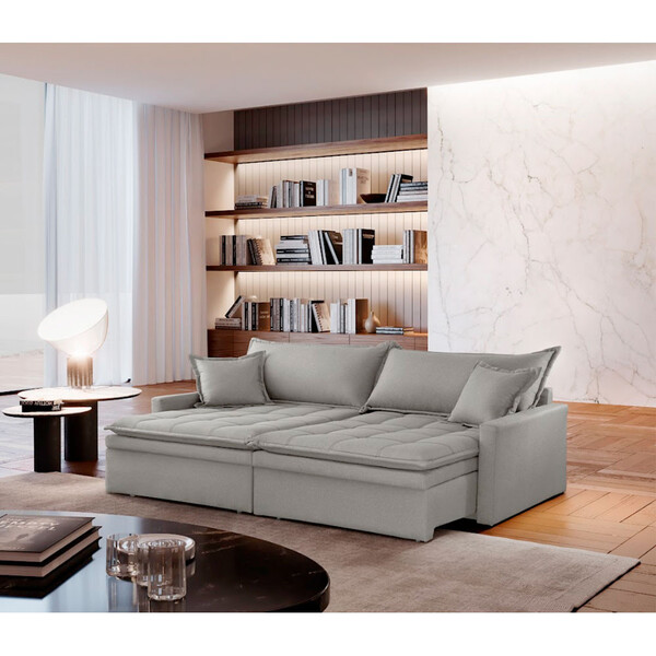 Sofá Cama 2,10m Elegance Linho Meu Sofá Online