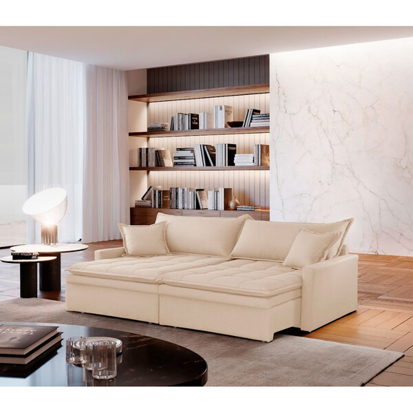 Sofá Cama 2,10m Elegance Linho Meu Sofá Online