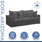 Sofá Cama 2,20m Retrátil Reclinável Veludo Cinza Arizona  Cin