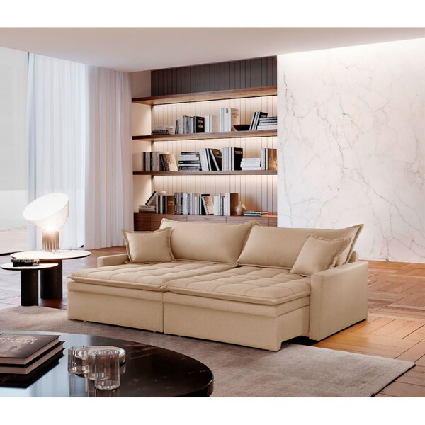 Sofá Cama 2,7M Elegance Linho Meu Sofá Online