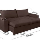 Sofá Cama 200 Cm Elite - Molas Ensacadas Marrom