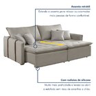Sofá Cama 200cm Detroid Yescasa Linho  Linho Gelo