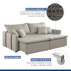 Sofá Cama 200cm Detroid Yescasa Veludo/cinza Claro