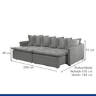 Sofá Cama 200cm Marrocos Celflex Cinza