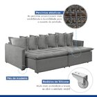 Sofá Cama 200cm Marrocos Celflex Cinza