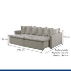 Sofá Cama 200cm Marrocos Celflex Gelo