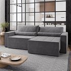 Sofa Cama 200cm Retratil E Reclinavel 4 Lugares Nepal Cinza