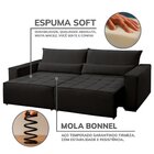 Sofa Cama 200cm Retratil E Reclinavel 4 Lugares Nepal Preto