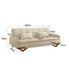 Sofa Cama 202cm X 92cm Em Linho Cannes Bege