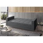 Sofá Cama 218cm 3 Lugares Mônaco Sofá Monaco Suede Cinza