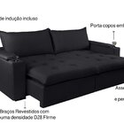 Sofá Cama 220 Cm Elite - Molas Ensacadas - Veludo Espresso Mó