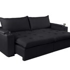 Sofá Cama 220 Cm Elite - Molas Ensacadas - Veludo Espresso Mó