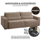 Sofa Cama 220cm Retratil E Reclinavel 4 Lugares Nepal Castor