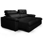 Sofá Cama 230cm 2 Lugares Detroit T02 Couro Preto Mpozenato
