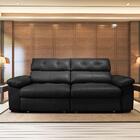 Sofá Cama 230cm 2 Lugares Detroit T02 Couro Preto Mpozenato