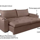 Sofá Cama 240 Cm Elite - Molas Ensacadas - Veludo Espresso Mó