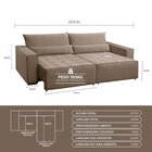 Sofa Cama 260cm Retratil E Reclinavel 4 Lugares Nepal Castor