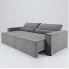 Sofa Cama 260cm Retratil E Reclinavel 4 Lugares Nepal Cinza