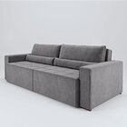 Sofa Cama 260cm Retratil E Reclinavel 4 Lugares Nepal Cinza