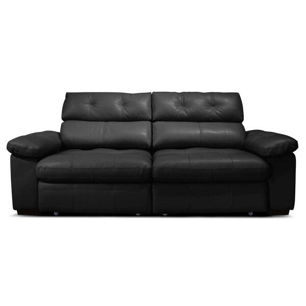 Sofá Cama 270cm 2 Lugares Detroit T02 Couro Preto Mpozenato