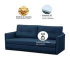 Sofá Cama 2 Lugares 1,50m Luisa Suede Azul Adonai Estofados